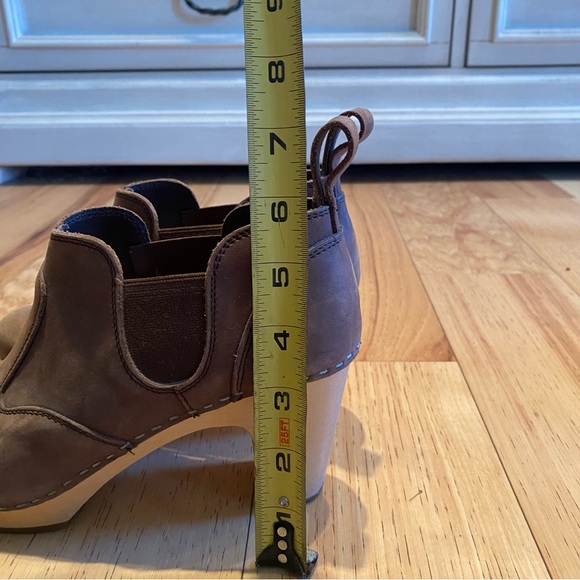Swedish Hasbeens Toffel Chelsea Boots Brown Slip-On Leather Size 37 - Picture 2 of 6